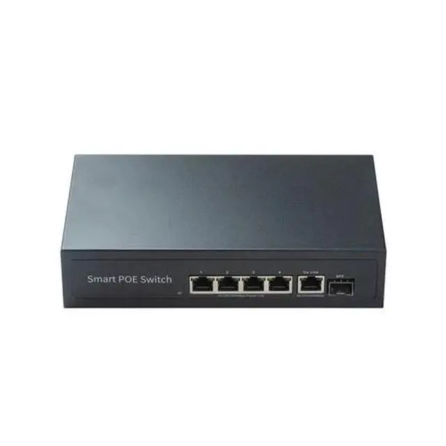 Alt view image 3 of 7 - 4Port Gigable POE Network Switch 100Mbps Uplink SFP Plug and Play Camera Splitt