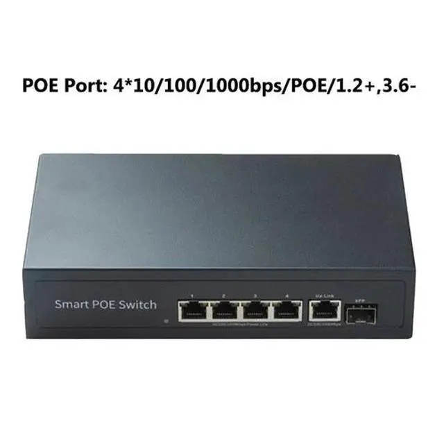 Alt view image 5 of 7 - 4Port Gigable POE Network Switch 100Mbps Uplink SFP Plug and Play Camera Splitt