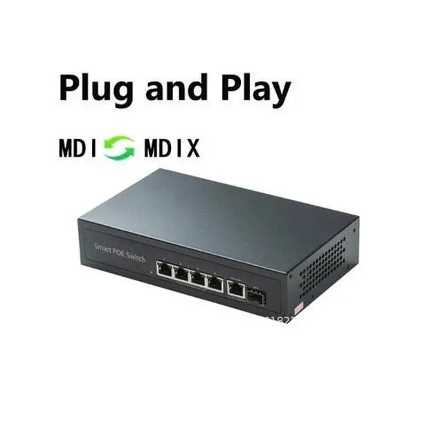 Alt view image 6 of 7 - 4Port Gigable POE Network Switch 100Mbps Uplink SFP Plug and Play Camera Splitt