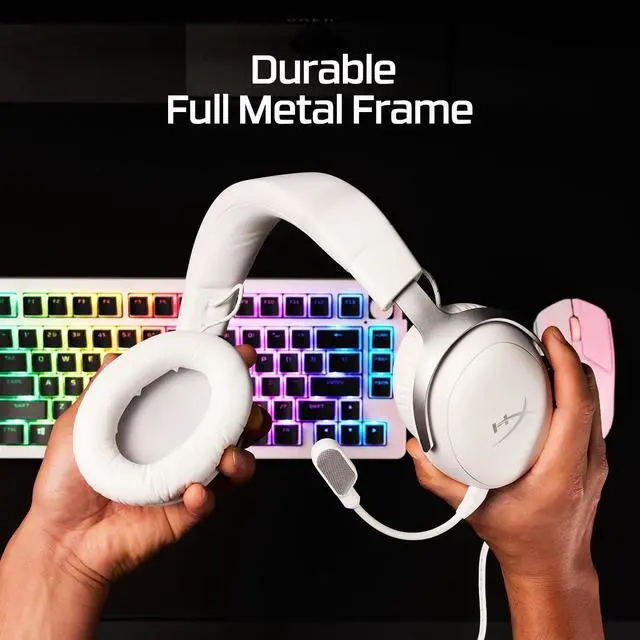 Alt view image 4 of 6 - Cloud III Wired Gaming Headset, PC, PS5, Xbox Series X|S, Angled 53mm Drivers, Memory Foam, Durable Frame, Ultra-Clear 10mm Mic, USB-C, USB-A, 3.5mm White