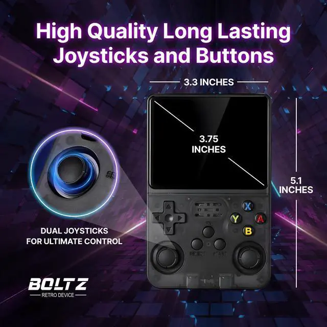 Alt view image 5 of 7 - Boltz Retro Handheld Game Console with 20,503 Built-in Games, 3.75" IPS