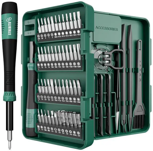 Main image of 64PCS Mini Precision Screwdriver Set with Torx, Triwing, Pentalobe | Magnetic Electronics Repair Tool Kit for Computer, PC, Laptop, Macbook, Phone, PS4/5, XBOX, Switch, Eyeglasses, Ring Doorbell