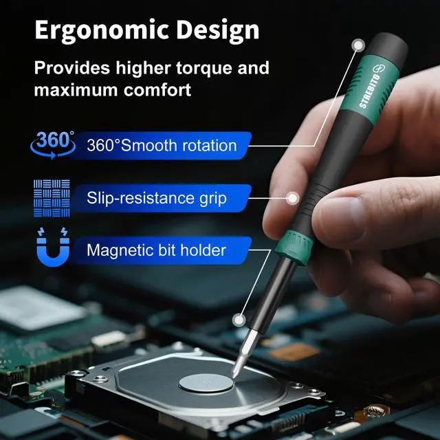 Alt view image 3 of 7 - 64PCS Mini Precision Screwdriver Set with Torx, Triwing, Pentalobe | Magnetic Electronics Repair Tool Kit for Computer, PC, Laptop, Macbook, Phone, PS4/5, XBOX, Switch, Eyeglasses, Ring Doorbell