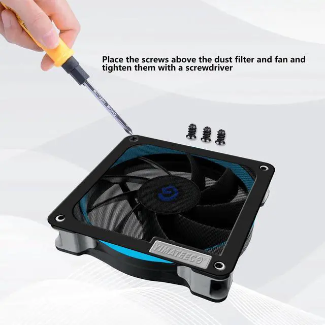 Alt view image 6 of 6 - 120mm Dust Filter PC for Computer Cooler Fan/PSU/Routers PVC 50 Mesh, Computer Fan Filter Grills Magnetic with Screws Dustproof Case Cover (PVC V4.0, 120 * 120mm, 2pcs, Black)