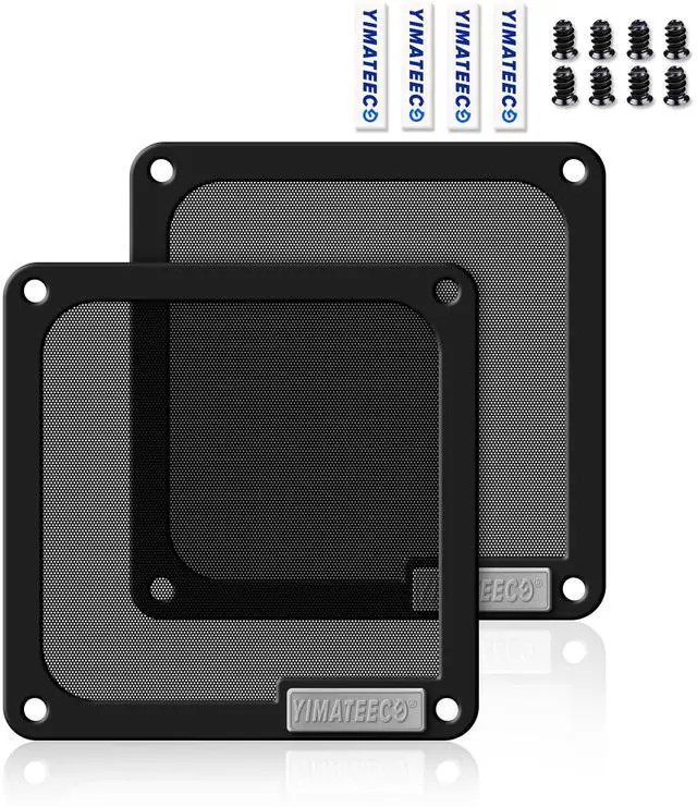 Main image of 120mm Dust Filter PC for Computer Cooler Fan/PSU/Routers PVC 50 Mesh, Computer Fan Filter Grills Magnetic with Screws Dustproof Case Cover (PVC V4.0, 120 * 120mm, 2pcs, Black)