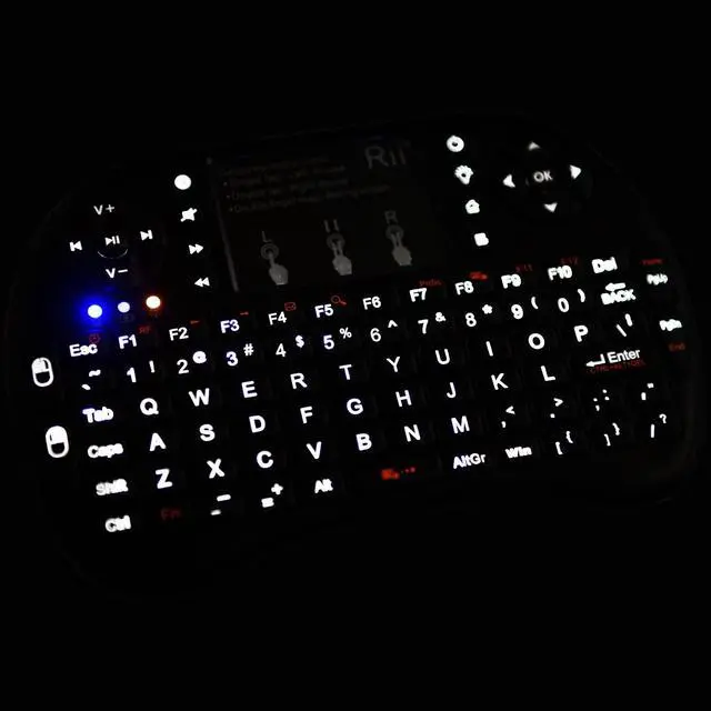 Alt view image 5 of 7 - 2.4GHz Mini Wireless Keyboard with TouchpadQWERTY Keyboard, Backlit Portable with Remote Control for Laptop/PC/Tablets/Windows/Mac/TV/Xbox/PS3/Raspberry Pi .(Black)