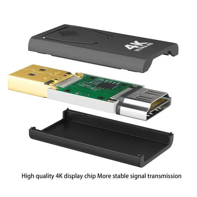 Alt view image 7 of 7 - DisplayPort to HDMI Adapter 4K 30Hz, 3-Pack Uni-Directional DP to HDMI Converter (Male to Female) Compatible with Laptop/PC/Monitor/TV, Stable Signal for Home Office Gaming & Streaming.