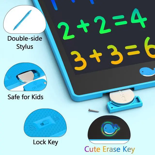 Alt view image 3 of 7 - LCD Writing Tablet for Children 8.8 Inch, Toys for Girls Boys Drawing Pad for 3 4 5 6 7 Year Old Kids Toys, Easter Basket Stuffer for Kids, Toddler Gift Doodle Board Travel Essentials