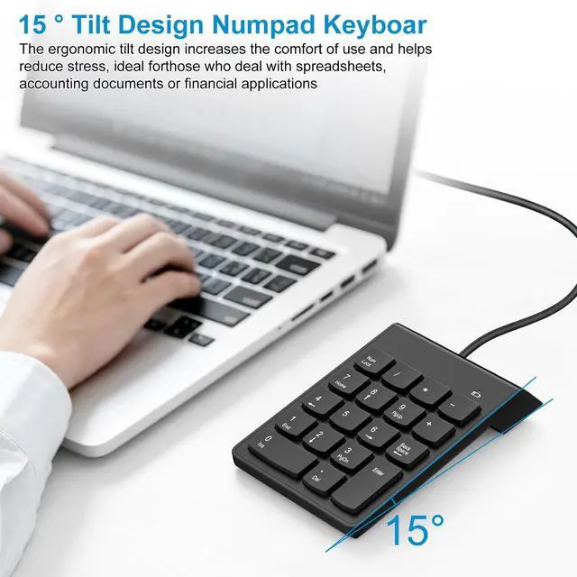 Alt view image 5 of 6 - USB Numeric Keypad Numpad Portable Slim Mini 10 Key Number Pad Keyboard for Laptop Desktop Computer PC, Compatible with ChromeBook Surface Notebook, Tax Accountant Calculate Office Travel & Home