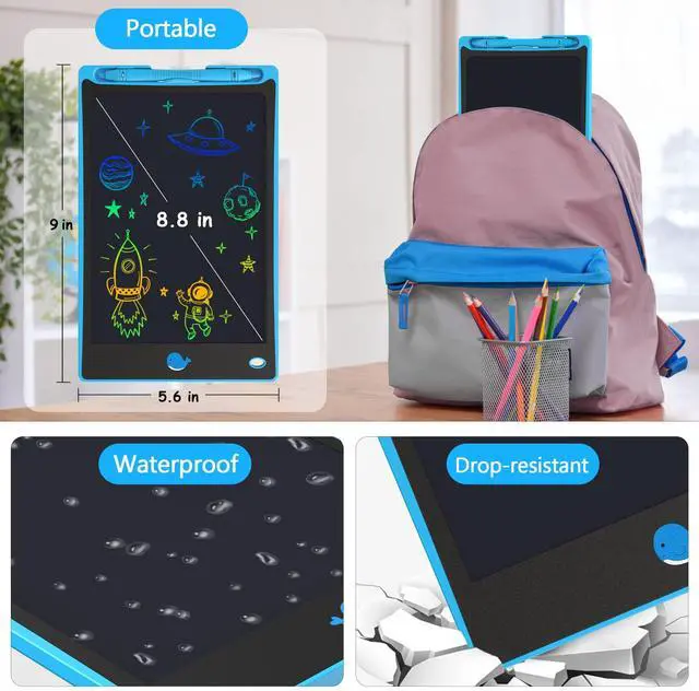 Alt view image 6 of 7 - LCD Writing Tablet for Children 8.8 Inch, Toys for Girls Boys Drawing Pad for 3 4 5 6 7 Year Old Kids Toys, Easter Basket Stuffer for Kids, Toddler Gift Doodle Board Travel Essentials