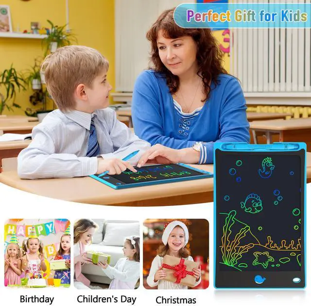 Alt view image 7 of 7 - LCD Writing Tablet for Children 8.8 Inch, Toys for Girls Boys Drawing Pad for 3 4 5 6 7 Year Old Kids Toys, Easter Basket Stuffer for Kids, Toddler Gift Doodle Board Travel Essentials