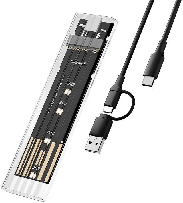 Main image of M.2 NVMe SSD Enclosure, High-Speed to USB Enclosure with USB 3.2 Gen 2 10Gbps, Compatibility for NVMe SSD M-Key/(B+M) Key, for 2230/2242/2260/2280 SSDs with C-C to A Cable