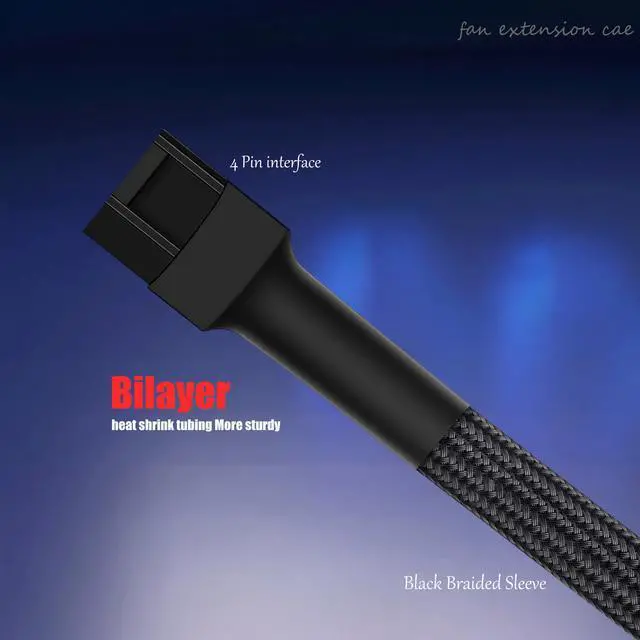 Alt view image 3 of 7 - 24" pwm Fan Extension Cable4 pin Fan Extension CableCable Extension pcPC Fan Extension Cable, PWM Fan Extension Cable, PWM Extension Cable (24"60cm 5pcs)