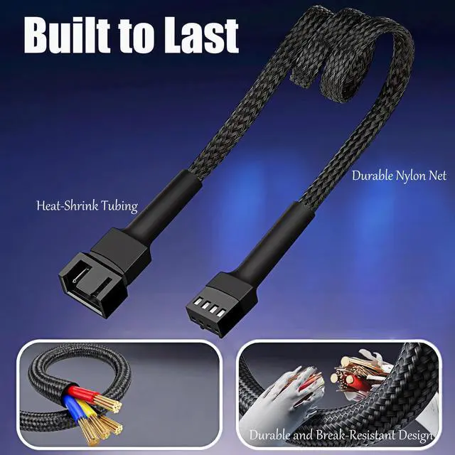 Alt view image 5 of 7 - 24" pwm Fan Extension Cable4 pin Fan Extension CableCable Extension pcPC Fan Extension Cable, PWM Fan Extension Cable, PWM Extension Cable (24"60cm 5pcs)