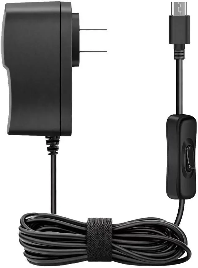 Main image of 5V 2.5A Micro USB Power Supply Adapter with ON/Off Switch, Compatible with Raspberry Pi 3/3 B+, Pi 2, Zero, Model A/A+/B/B+ (Not for Pi 4/5)