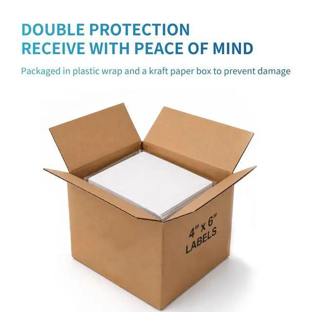 Alt view image 6 of 7 - Fanfold 4 x 6 Direct Thermal Labels White Perforated Shipping Labels, 500pcs per Stack,1 Stack