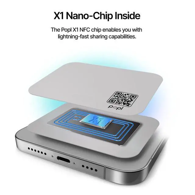 Alt view image 3 of 6 - Authentic Patented Popl PhoneCard (Avoid Fake Knockoffs) - Smart NFC Networking Card - Simply Tap to Exchange Contact Info, Capture Leads, & Manage Contacts (Space Gray)