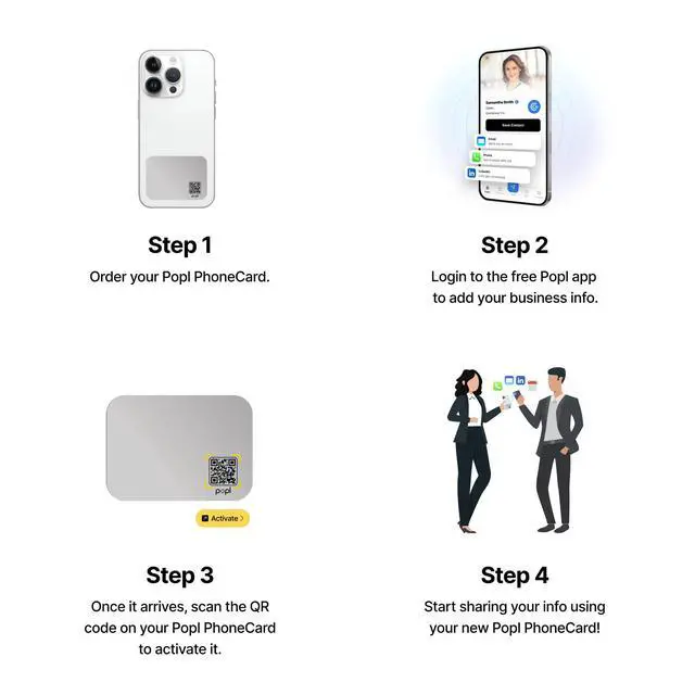 Alt view image 6 of 6 - Authentic Patented Popl PhoneCard (Avoid Fake Knockoffs) - Smart NFC Networking Card - Simply Tap to Exchange Contact Info, Capture Leads, & Manage Contacts (Space Gray)