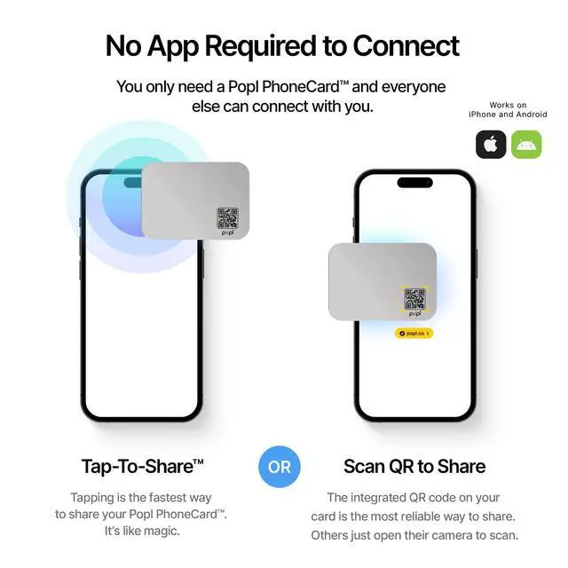 Alt view image 2 of 6 - Authentic Patented Popl PhoneCard (Avoid Fake Knockoffs) - Smart NFC Networking Card - Simply Tap to Exchange Contact Info, Capture Leads, & Manage Contacts (Space Gray)