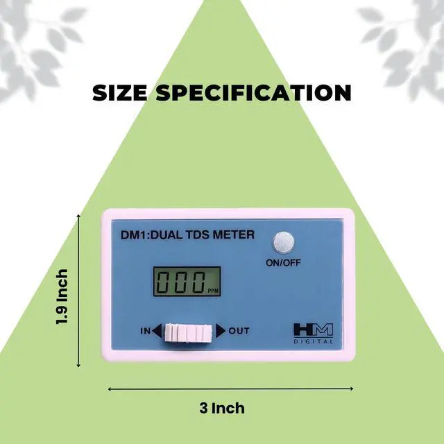 Alt view image 3 of 5 - DM-1 In-Line Dual TDS Monitor, 0-9990 ppm Range, +/- 2% Readout Accuracy,Blue & White