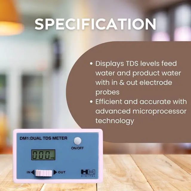 Alt view image 4 of 5 - DM-1 In-Line Dual TDS Monitor, 0-9990 ppm Range, +/- 2% Readout Accuracy,Blue & White