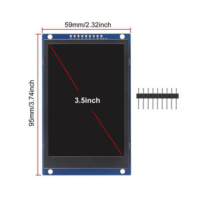 Alt view image 3 of 7 - 2pcs 3.5" SPI TFT LCD Display Module 320x480 RGB LCD Screen 3.3V ST7796 Drive SPI Interface 8pin Full Color for Arduino DIY