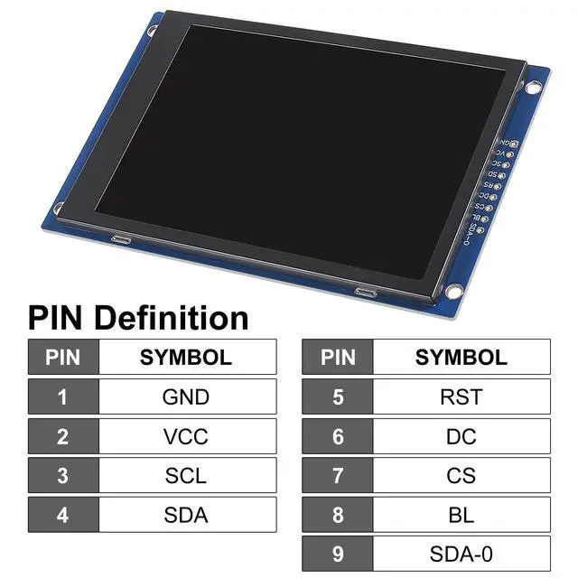 Alt view image 4 of 7 - 2pcs 3.5" SPI TFT LCD Display Module 320x480 RGB LCD Screen 3.3V ST7796 Drive SPI Interface 8pin Full Color for Arduino DIY