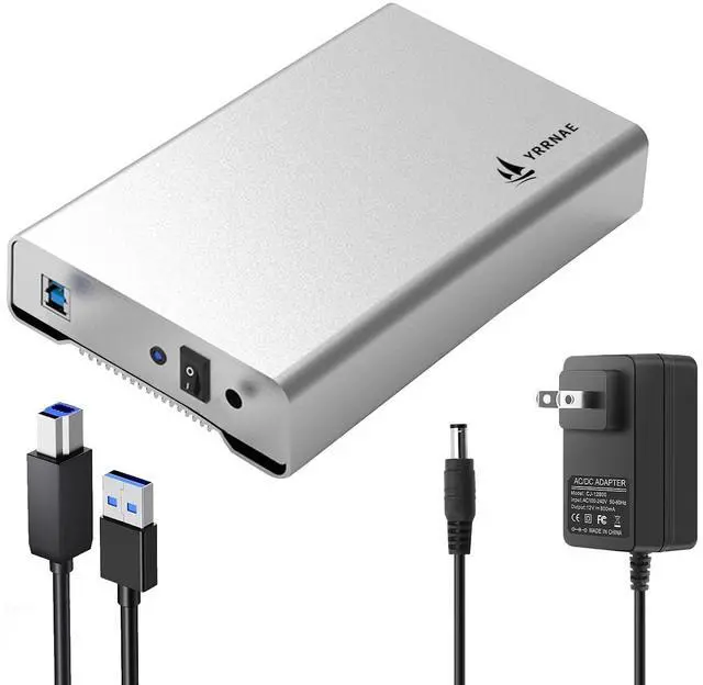 Main image of USB 3.0 External Hard Drive Enclosure, Aluminum Pure-Metal 3.5 HDD Enclosure, Support up to 20TB with UASP, External SAS Enclosure Comes with 12V Power Adapter, Ultra-Hard
