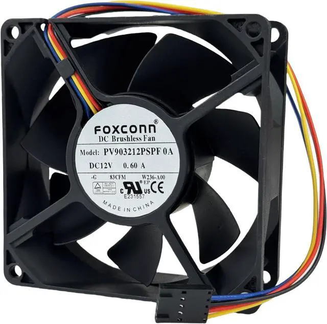 Main image of PV903212PSPF 0A DC Brushless Temperature Control Fan, 9CM DC12V 0.60A 4-Wire for PV903212PSPF 0A Chassis CPU Cooling Fan