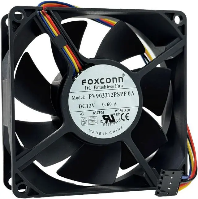 Alt view image 4 of 7 - PV903212PSPF 0A DC Brushless Temperature Control Fan, 9CM DC12V 0.60A 4-Wire for PV903212PSPF 0A Chassis CPU Cooling Fan