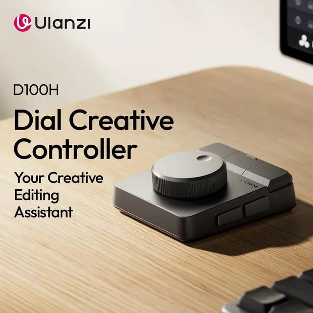 Alt view image 2 of 7 - D100H Video Editing Keyboard with Dial Knob, Wireless Bluetooth Controller for Mac/PC, 7 in 1 Power Customizable Macro Keypad with Tactile Feedback for Beginners, Photographers & Video Creators
