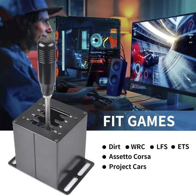 Alt view image 2 of 7 - PC USB Simulator Shifter 7+R H Gear Shifter for LO GITECH G29/G27/G25/G920, T300RS/GT, Compatible with Gearshift PC Windows Steering Wheel for ATS ETS Dust WRC Sim Racing Game