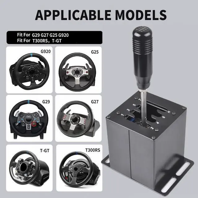 Alt view image 3 of 7 - PC USB Simulator Shifter 7+R H Gear Shifter for LO GITECH G29/G27/G25/G920, T300RS/GT, Compatible with Gearshift PC Windows Steering Wheel for ATS ETS Dust WRC Sim Racing Game