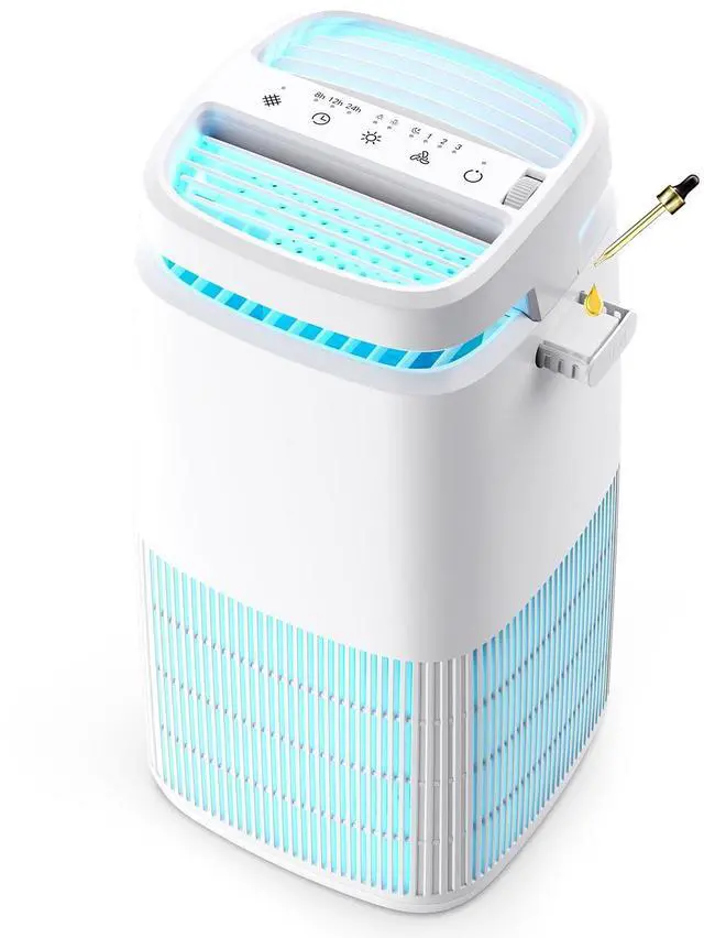 Main image of 4-in-1 Air Purifiers for Home, Air Ionizer Negative Ion Generator, True H13 Filter, UV, Covers 1250 Ft² 99.97% Removal Rate for Pollen Smoke Pet Dander Air Cleaner for Bedroom, MJ002H, White
