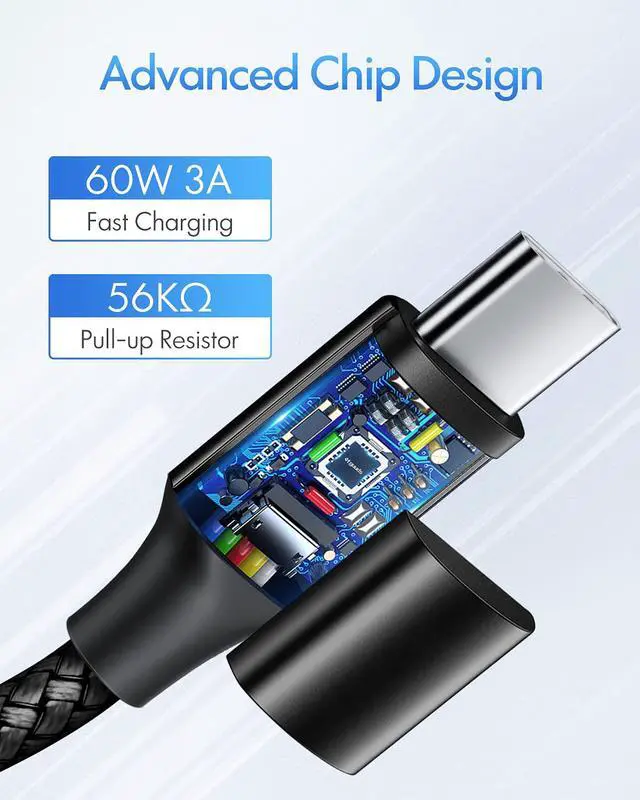 Alt view image 2 of 7 - etguuds USB C to USB C Cable 3ft, 2-Pack 60W C to C Cable Fast Charging | for iPhone 17 16 15 Pro Max Plus Air, Samsung Galaxy S26 S25 S24 S23, USBC iPad MacBook Charger Cord Type C, Pixel, Black