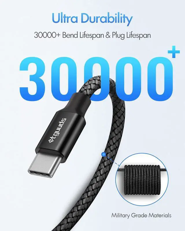 Alt view image 5 of 7 - etguuds USB C to USB C Cable 3ft, 2-Pack 60W C to C Cable Fast Charging | for iPhone 17 16 15 Pro Max Plus Air, Samsung Galaxy S26 S25 S24 S23, USBC iPad MacBook Charger Cord Type C, Pixel, Black