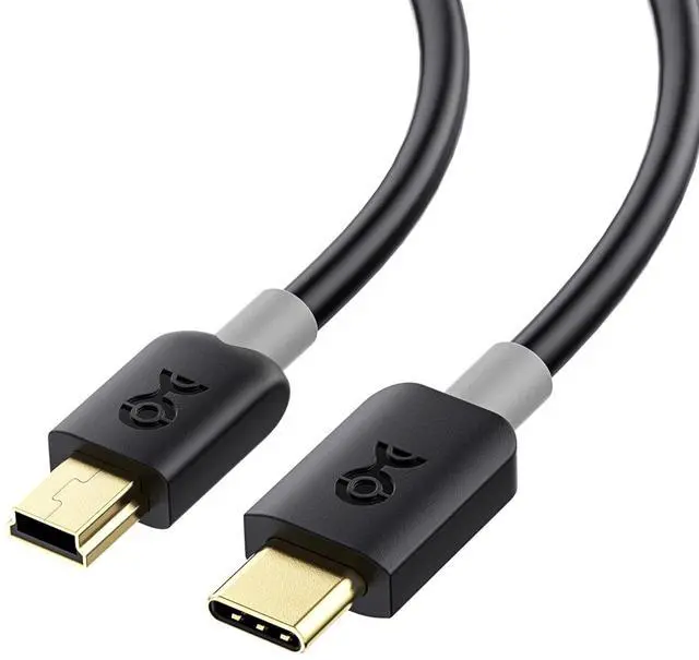 Main image of Mini USB to USB C Cable - 3.3ft, 480Mbps Data, 15W Charging, USBC to MiniUSB Cable for Game Controller, Camera, GPS, Dash Cam, Black