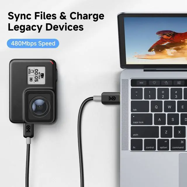 Alt view image 4 of 7 - Mini USB to USB C Cable - 3.3ft, 480Mbps Data, 15W Charging, USBC to MiniUSB Cable for Game Controller, Camera, GPS, Dash Cam, Black
