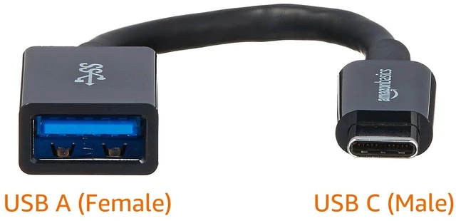 Alt view image 2 of 7 - USB-C (Male) to USB-A (Female) Adapter Cable Converter, USB 3.1 Gen 1, 5Gbps High-Speed, USB-IF Certified, Fast Transfer, Portable, for Laptops, Tablets, Phones (iPhone 16/15), Black