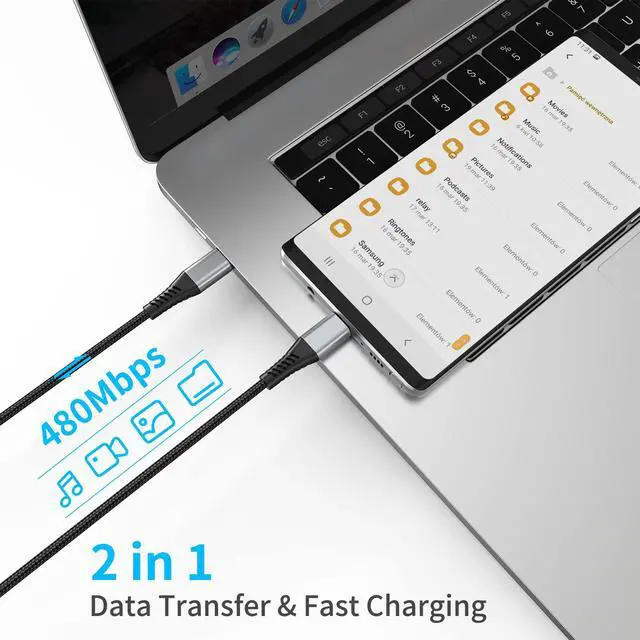 Alt view image 3 of 7 - 6 inch USB C to USB C Cable, 0.5ft 3-Pack Short USB Type C Charger Cable PD Fast Charging Braided Type C to Type C Cord 60W for Samsung Galaxy S234 S23, Moto G8, Google Pixel, iPhone 15 16 Pro Max