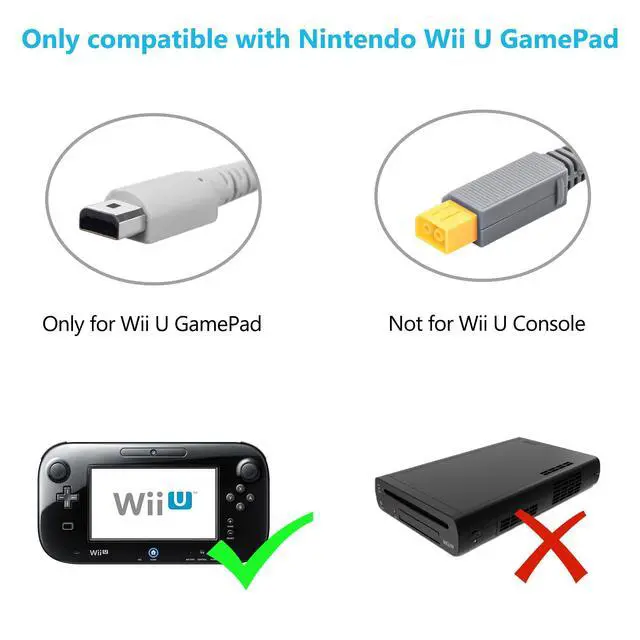 Alt view image 4 of 7 - Charger for Wii U Gamepad, AC Power Adapter Charging Cord Replacement for Nintendo Wii U Gamepad