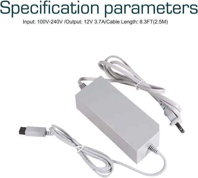 Alt view image 3 of 6 - Console Charger for Nintendo Wii - AC Wall Power Adapter Supply Cable Cord (Not for Wii U)