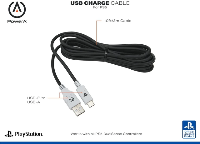 Alt view image 2 of 7 - USB-C Cable for PlayStation 5