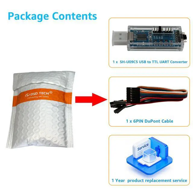 Alt view image 7 of 7 - USB to TTL UART Converter Cable with FTDI Chip Support 5V 3.3V 2.5V 1.8V TTL