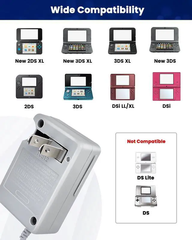Alt view image 2 of 7 - AC Adapter Game Charger for Dsi Ndsi 3DS/3DSXL/New 3DS/New 3Dsll/2DS/Dsi/Dsixl 2 Pack with Stylus Pen