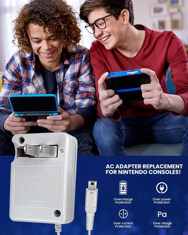 Alt view image 7 of 7 - AC Adapter Game Charger for Dsi Ndsi 3DS/3DSXL/New 3DS/New 3Dsll/2DS/Dsi/Dsixl 2 Pack with Stylus Pen