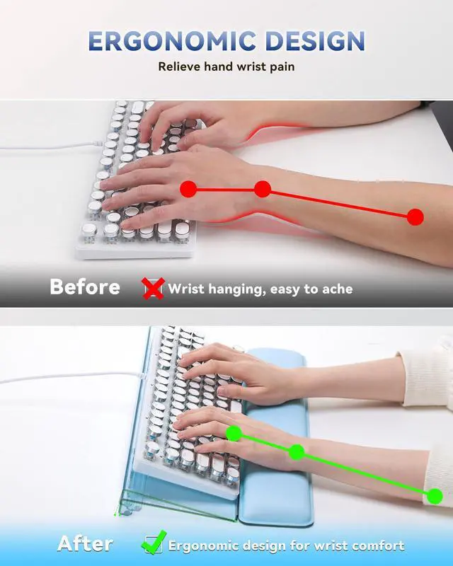 Alt view image 5 of 7 - Adjustable Computer Keyboard Stand for Desktop, Keyboard Wrist Rest(Blue)