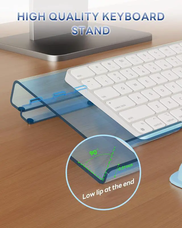 Alt view image 6 of 7 - Adjustable Computer Keyboard Stand for Desktop, Keyboard Wrist Rest(Blue)