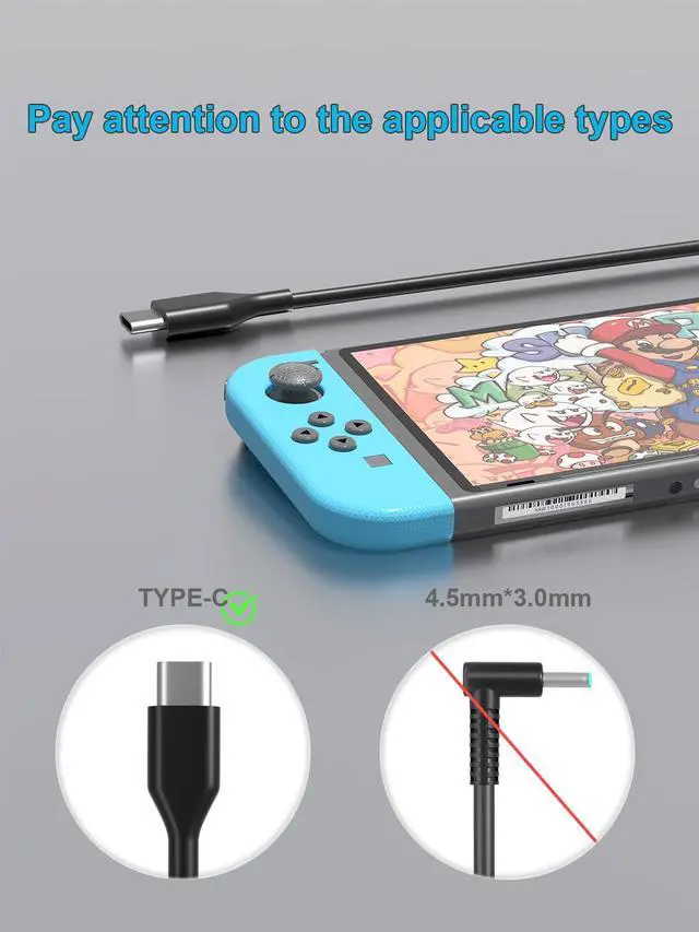 Alt view image 2 of 7 - 65W 45W USB-C Fast Charger Compatible with Steam Deck/OLED/Dcok, for Nintendo Switch/Lite/OLED/Dock Set and Other Game Controller and USB C Device Power Adapter Cord