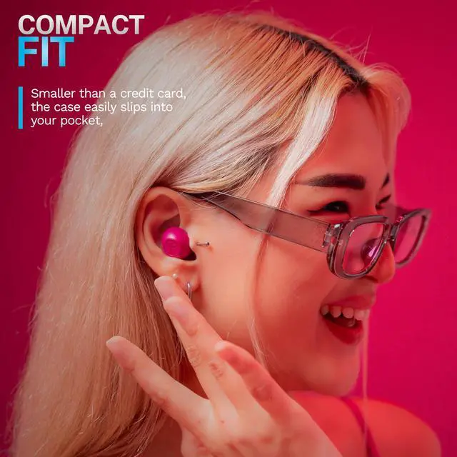 Alt view image 6 of 7 - Go Pop ANC True Wireless Earbuds & Charging Case, Fuchsia, Active Noise Cancelling, 10mm Drivers, Dual Connect, Customize Your Sound with App, Be Aware Mode, Compact Fit, MEMS Microphone
